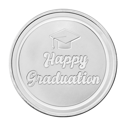 1 oz Happy Graduation with Cap Silver Round | Silvertowne Mint