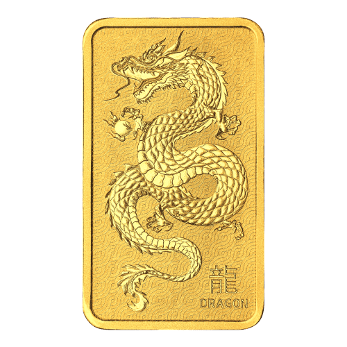 Lingot 1 once d'or Année lunaire du Dragon 2024 | Monnaie de Perth
