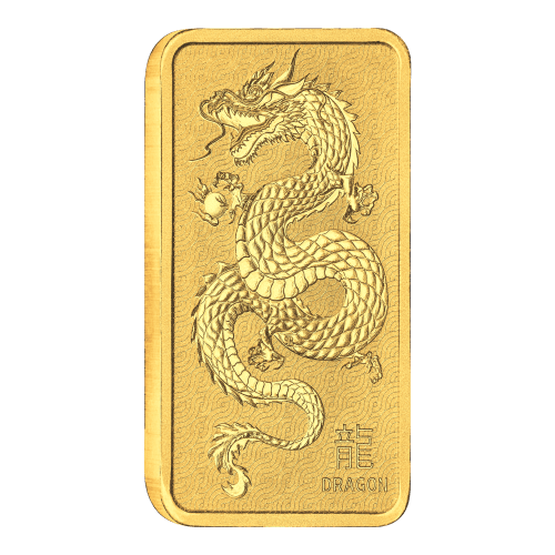 Lingot 1 once d'or Année lunaire du Dragon 2024 | Monnaie de Perth