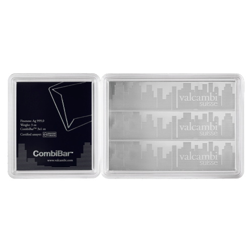 3 oz (3 x 1 oz) Skyline CombiBar Silver Bar | Valcambi | Silver
