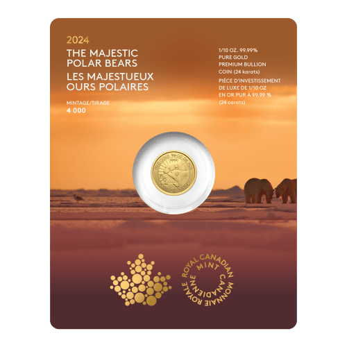 1/10 oz 2024 The Majestic Polar Bears Gold Coin | Royal Canadian Mint