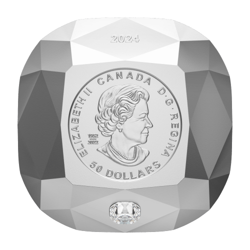 2024 Forevermark Black Label Cushion Cut Diamond Shaped Silver Coin | Royal Canadian Mint