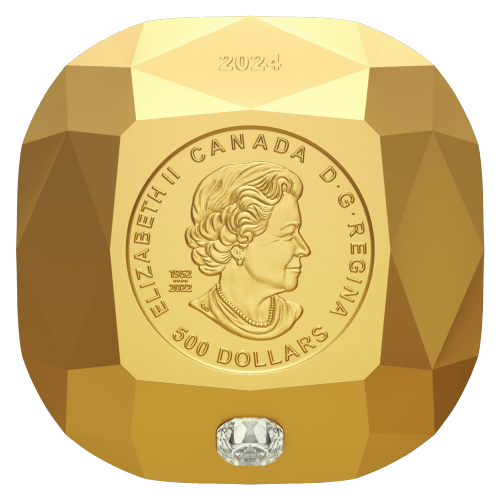 2024 Forevermark Black Label Cushion Cut Diamond Shaped Gold Coin | Royal Canadian Mint