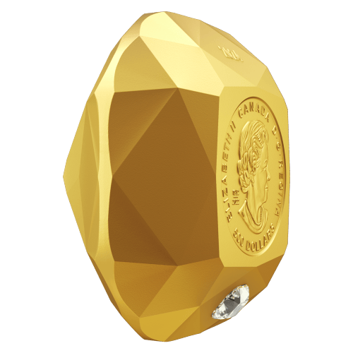 2024 Forevermark Black Label Cushion Cut Diamond Shaped Gold Coin | Royal Canadian Mint