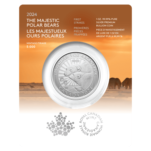 Pièce 1 once d'argent Le majestueux ours polaire Premières pièces frappées 2024 | Monnaie royale canadienne