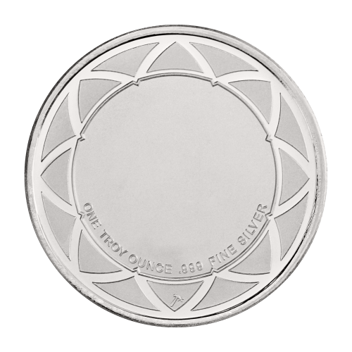 Ronde 1 once d'argent Fête des Pères Moustache bleue coloré | Monnaie SilverTowne