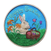 Ronde 1 once d'argent Lapin blanc, œufs et panier de Pâques colorés | Monnaie SilverTowne