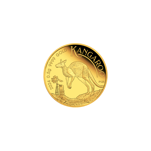 0.5 gram 2024 Australian Kangaroo Proof Gold Coin in Card | Perth Mint