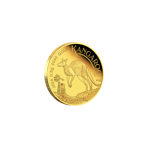 0.5 gram 2024 Australian Kangaroo Proof Gold Coin in Card | Perth Mint