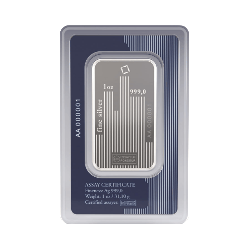 1 oz Skyline Silver Bar | Valcambi