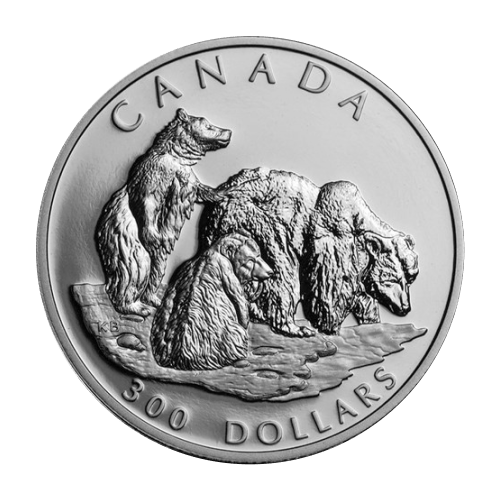 Set of 4 x 2004 Grizzly Bear Platinum Proof Coin Set | Royal Canadian Mint