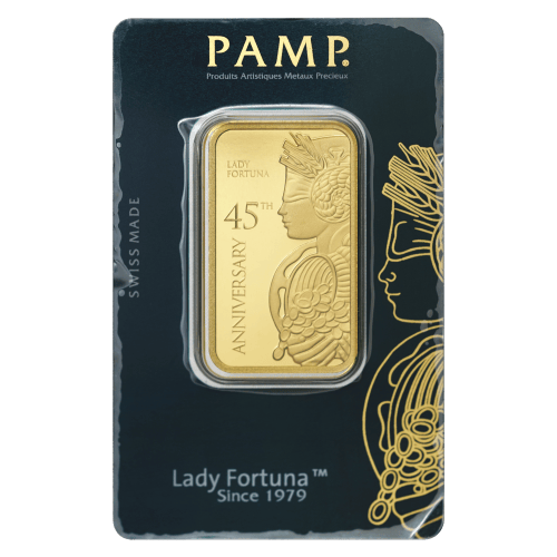 1 oz 45th Anniversary of Lady Fortuna Gold Bar | PAMP Suisse
