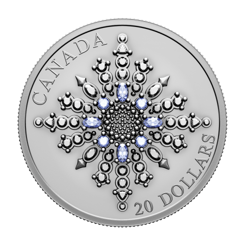1 oz 2024 Sapphire Jubilee Snowflake Brooch Silver Coin | Royal Canadian Mint