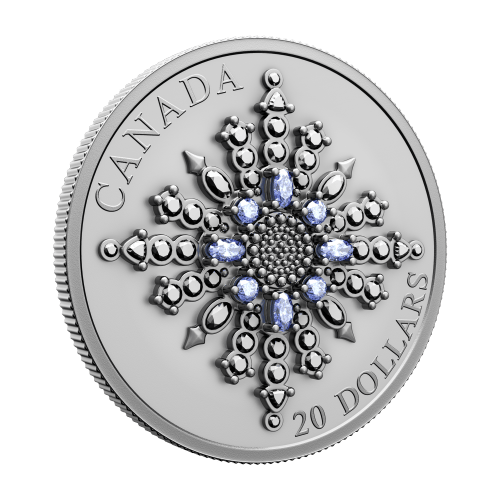 1 oz 2024 Sapphire Jubilee Snowflake Brooch Silver Coin | Royal Canadian Mint