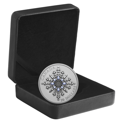 1 oz 2024 Sapphire Jubilee Snowflake Brooch Silver Coin | Royal Canadian Mint