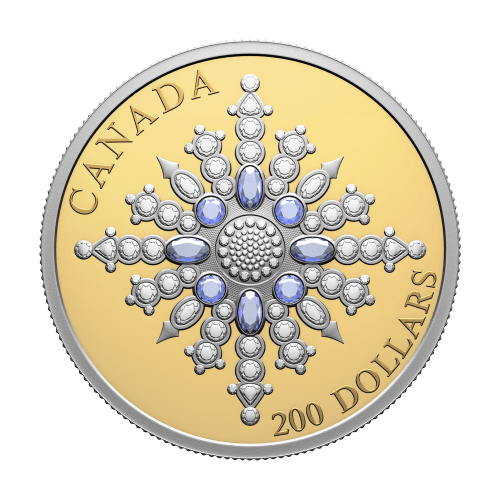 2 oz 2024 Sapphire Jubilee Snowflake Brooch Gold Coin | Royal Canadian Mint