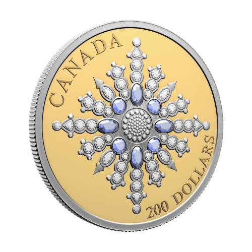 2 oz 2024 Sapphire Jubilee Snowflake Brooch Gold Coin | Royal Canadian Mint