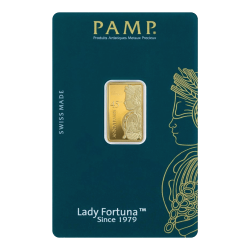 5 gram 45th Anniversary of Lady Fortuna Gold Bar | PAMP Suisse
