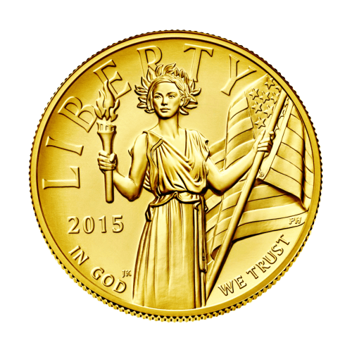 Pièce 1 once d'or Haut relief Liberté américaine 2015 | Monnaie des États-Unis