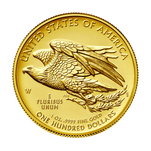 Pièce 1 once d'or Haut relief Liberté américaine 2015 | Monnaie des États-Unis