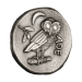 Ronde 1 once d'argent Réplique Chouette d'Athéna avec pochette en cuire | Monnaie Silvertowne