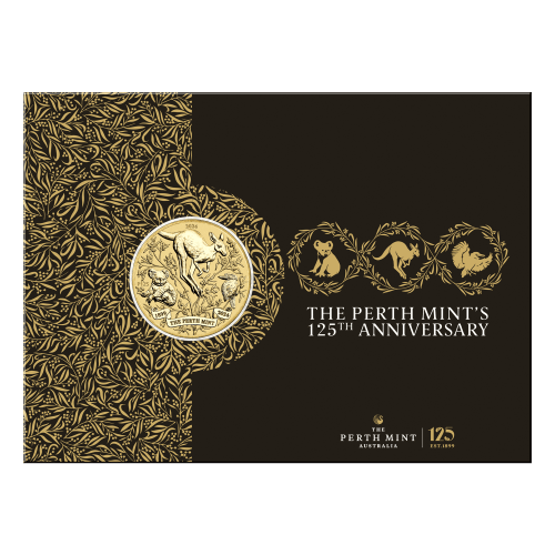 Pièce du 125e anniversaire de la Monnaie de Perth 2014 dans une carte | Monnaie de Perth