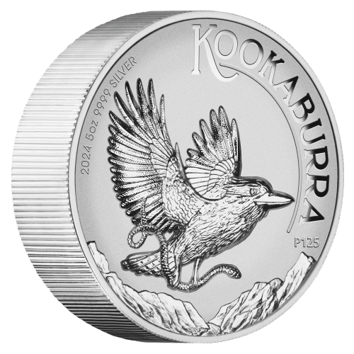 Pièce 5 onces d'argent incuse Haut relief Kookaburra australien 2024 | Monnaie de Perth
