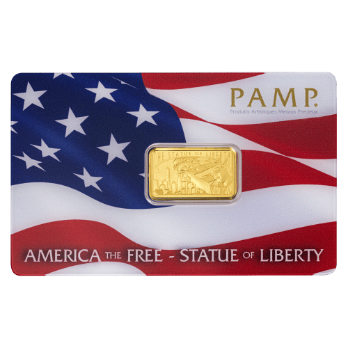 Lingot 5 grammes en or Amérique libre : Statue de la liberté | PAMP Suisse