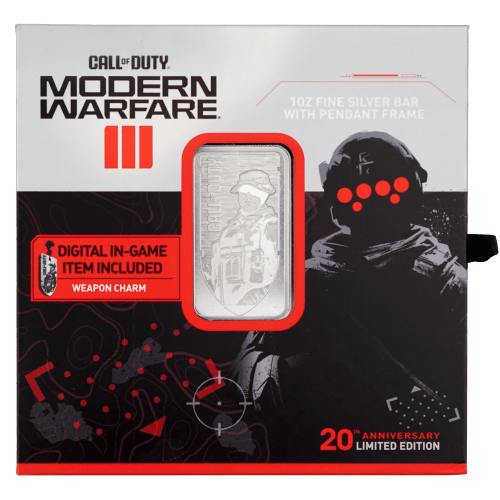 Lingot 1 once d'argent 20e anniversaire de Call of Duty : Modern Warfare | PAMP Suisse