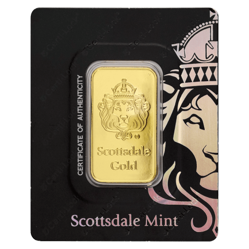 1 oz Scottsdale Lion Gold Bar | Scottsdale Mint