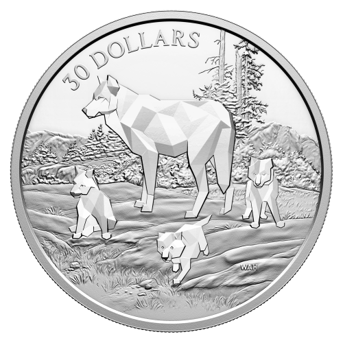 2 oz 2024 Multifaceted Animal Family: Timber Wolves Silver Coin | Royal Canadian Mint
