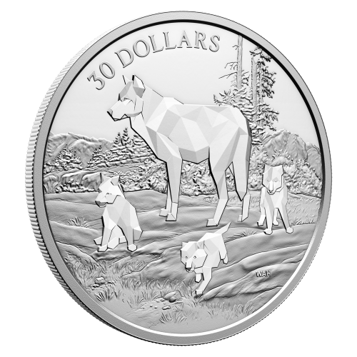 2 oz 2024 Multifaceted Animal Family: Timber Wolves Silver Coin | Royal Canadian Mint