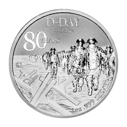 Pièce 1 once d'argent Alderney 80eme anniversaire du débarquement en Normandie 2024 | Sunshine Minting
