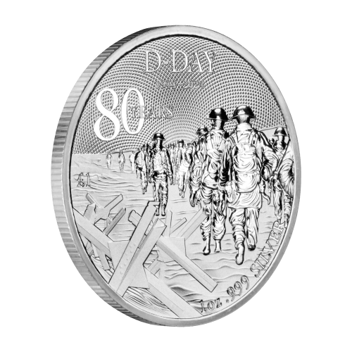Pièce 1 once d'argent Alderney 80eme anniversaire du débarquement en Normandie 2024 | Sunshine Minting