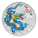 Pièce 1 once d'argent coloré Perth Money Expo Spéciale année lunaire du Dragon bleu 2024 dans une carte | Monnaie de Perth