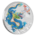 Pièce 1 once d'argent coloré Perth Money Expo Spéciale année lunaire du Dragon bleu 2024 dans une carte | Monnaie de Perth
