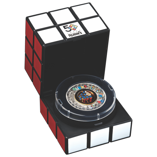 2 oz 2024 50th Anniversary of the Rubik's Cube Colourized Antiqued Silver Coin | Perth Mint