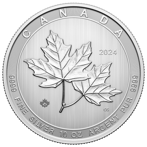 Pièce 10 onces d'argent Magnifiques Feuilles d'érable 2024 | Monnaie royale canadienne