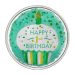 Ronde 1 once d'argent coloré Joyeux premier anniversaire avec cupcake | Monnaie de SilverTowne
