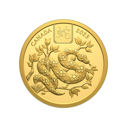 Pièce 1/2 once d'or Année lunaire du Serpent 2025 | Monnaie royale canadienne