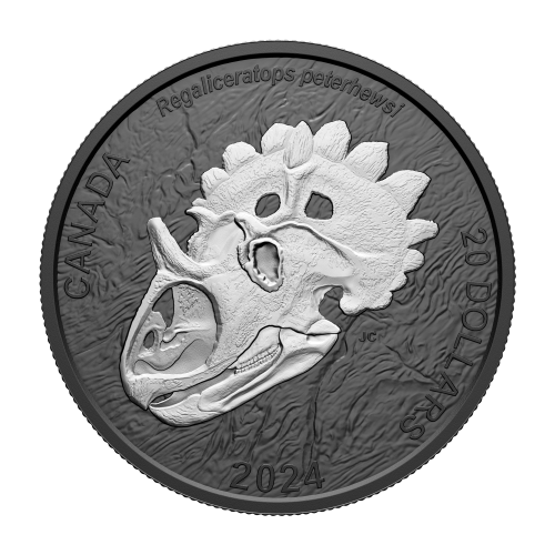 1 oz 2024 Discovering Dinosaurs: Regaliceratops Black Rhodium Plated Silver Coin | Royal Canadian Mint