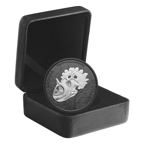 1 oz 2024 Discovering Dinosaurs: Regaliceratops Black Rhodium Plated Silver Coin | Royal Canadian Mint
