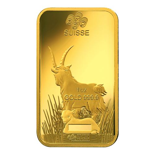 Lingot 1 once d'or Année lunaire de la Chèvre 2015 | PAMP Suisse