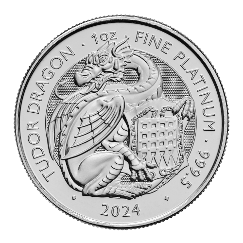 Pièce 1 once de platine Les bêtes de Tudor : Dragon 2024 | La Monnaie royale