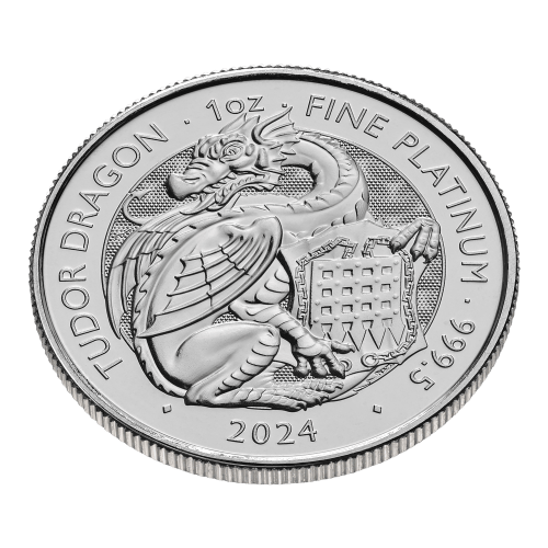 Pièce 1 once de platine Les bêtes de Tudor : Dragon 2024 | La Monnaie royale