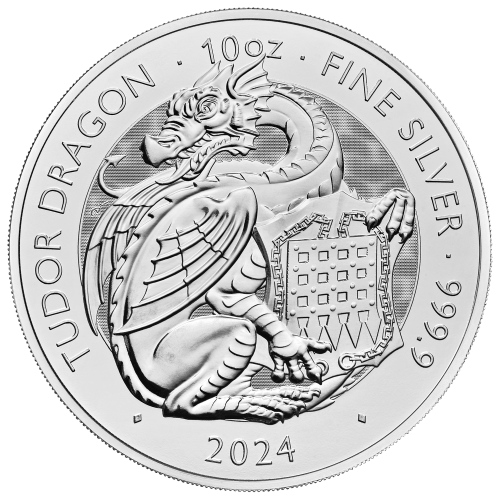 Pièce 10 onces d'argent Les bêtes de Tudor : Dragon 2024 | La Monnaie royale