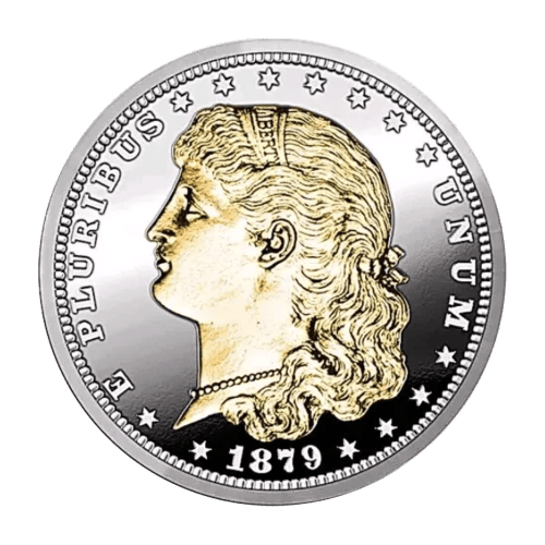 Pièce 1 once d'argent plaqué or Épreuve numismatique Morgan Écolière | The Bradford Exchange
