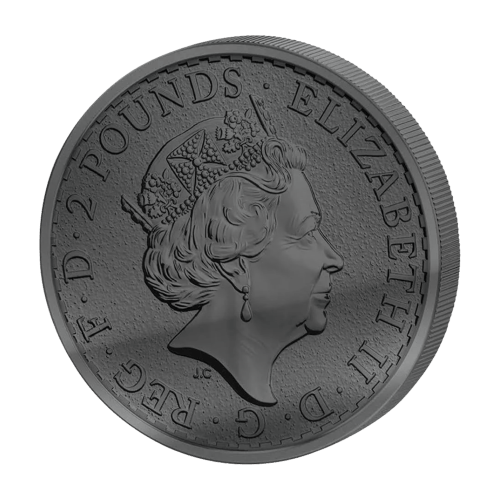 2 oz 2019 Queens Beasts: Golden Enigma Falcon of the Plantagenets Black Ruthenium Plated Silver Coin | The Royal Mint