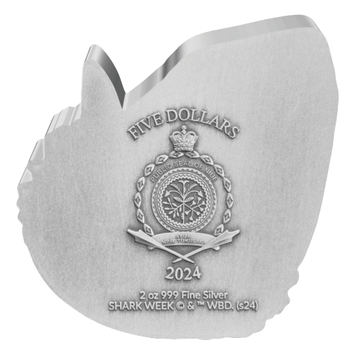 2 oz 2024 Shark Week: Great White Shark Antiqued Silver Coin | Agoro by New Zealand Mint