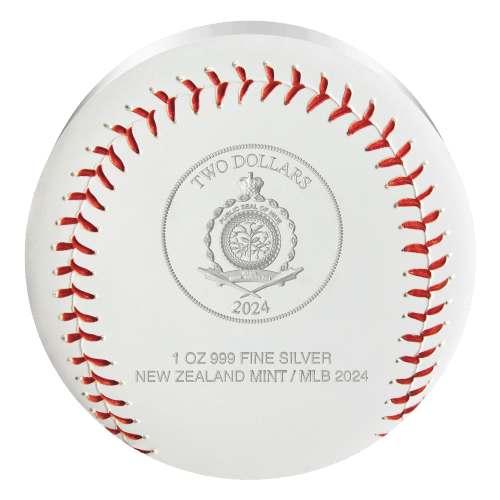 Pièce 1 once d'argent coloré E2preuve numismatique Logo MLB 2024 | Agoro par La Monnaie de Nouvelle-Zélande
